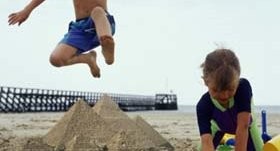 'They're a professional sand castle kicker...'