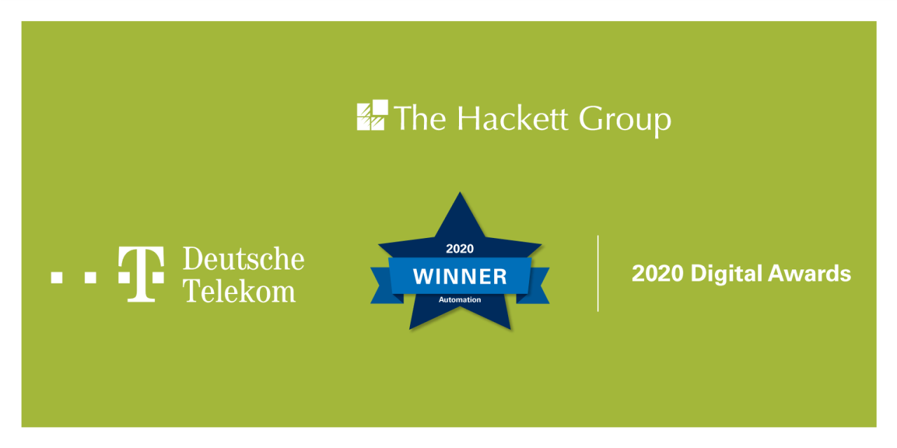 Deutsche Telekom Services Europe SE receives the Hackett Group Digital  Award in the \