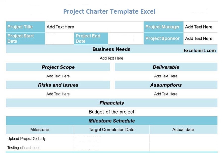 Download Project Charter Template Excel