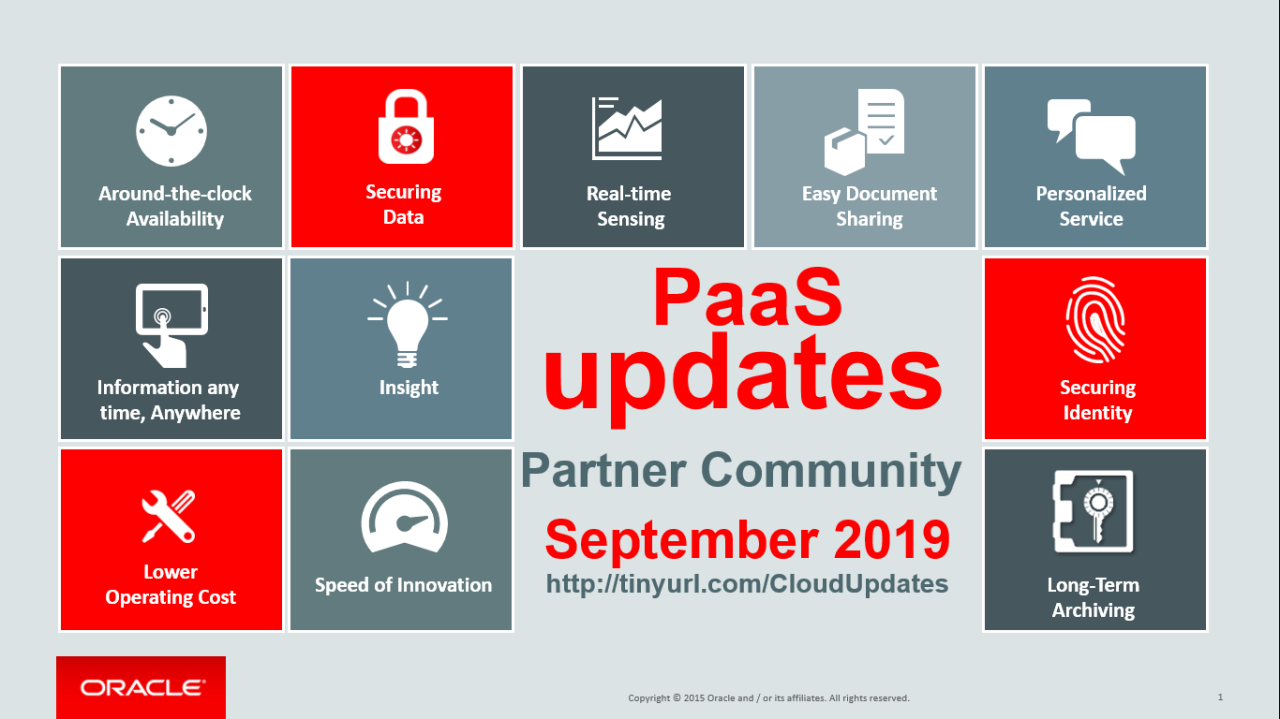 Oracle PaaS Partner YouTube Update September 2019
