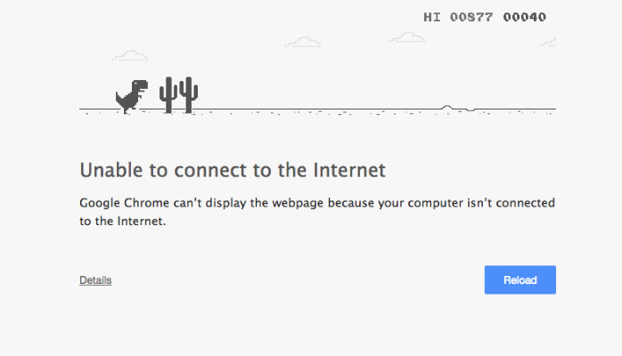 What is the story behind Chrome's 'unable to connect to the internet' T-Rex  image? - Quora