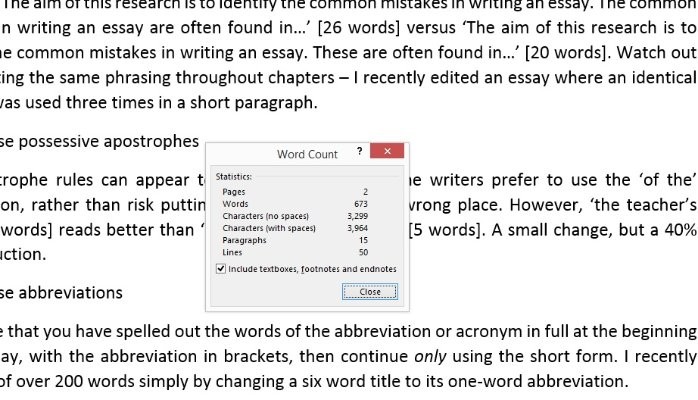 reduce word count in essay online