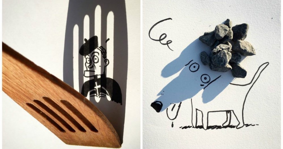 Creative Artist Turns Shadows Of Everyday Life Items Into Funny Sketches