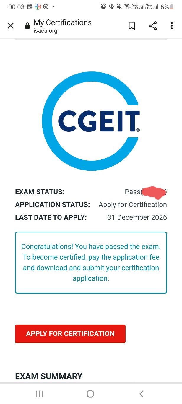Cosmo Baloyi on LinkedIn: CGEIT exam passed 💪 36 comments Cosmo Baloyi on LinkedIn: CGEIT exam passed 💪 36 comments
