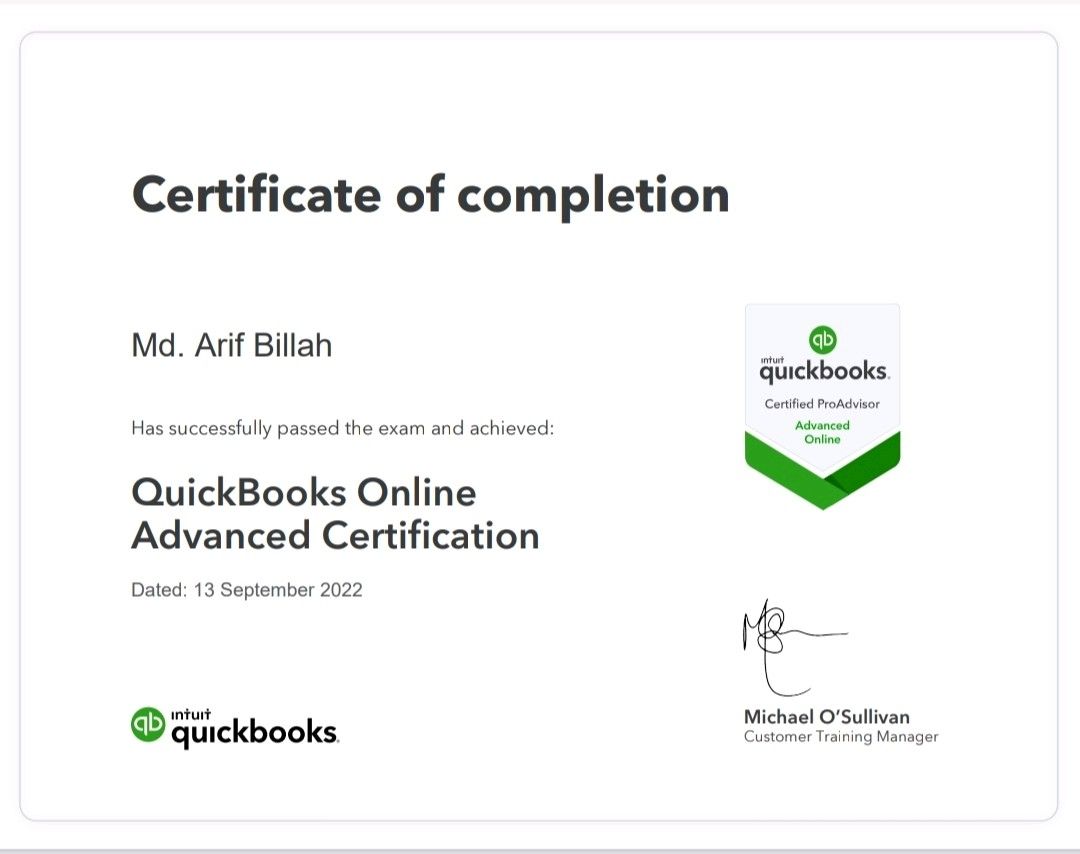 Md Arif Billah on LinkedIn: Alhamdulillah Achieved quot QuickBooks Md Arif Billah on LinkedIn: Alhamdulillah Achieved quot QuickBooks