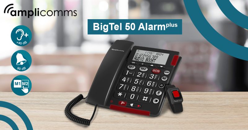 Amplicomms - téléphone fixe filaire bigtel 50 alarm plus