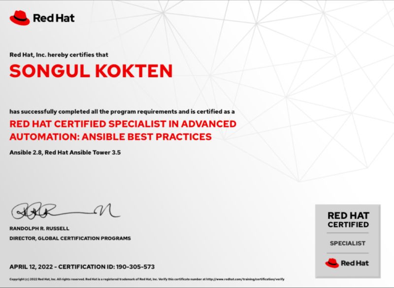 Songül Saraç Kökten on LinkedIn: #ex447 #redhat #rhca #ansible # Songül Saraç Kökten on LinkedIn: #ex447 #redhat #rhca #ansible #