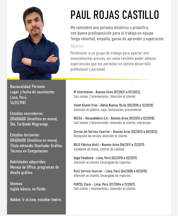 Paul Rojas - Call Center Telemarketer - RECSA Argentina | LinkedIn