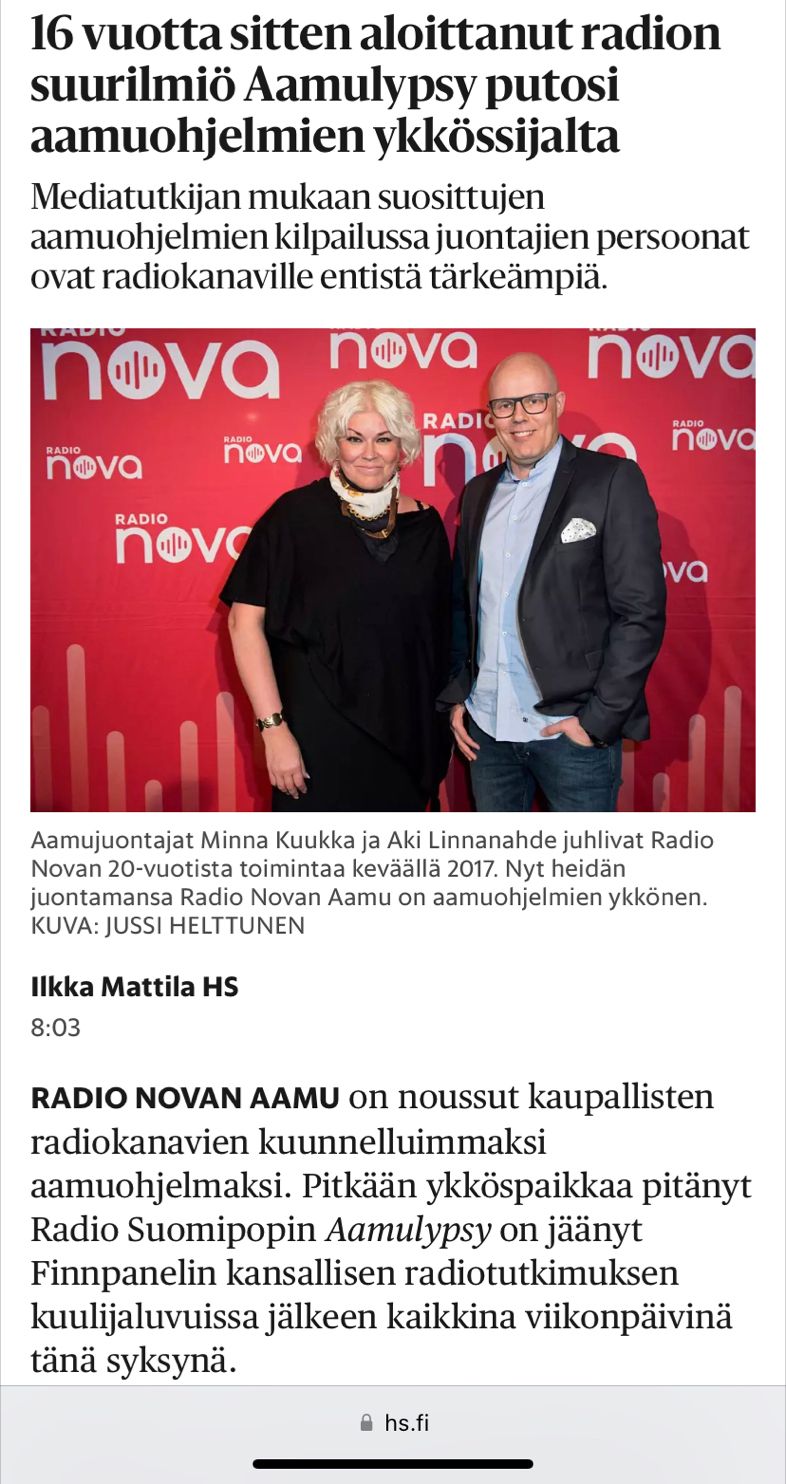 Niina Jokiaho - Head of Radio Nova - Bauer Media Oy LinkedIn
