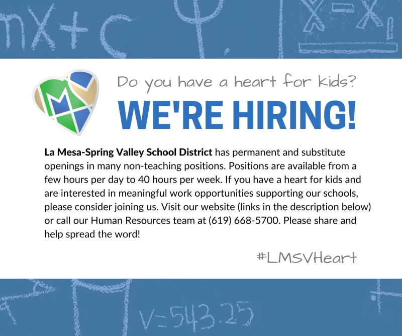 La Mesa Spring Valley School District on LinkedIn: #lmsvheart #lmsvsd # La Mesa Spring Valley School District on LinkedIn: #lmsvheart #lmsvsd #
