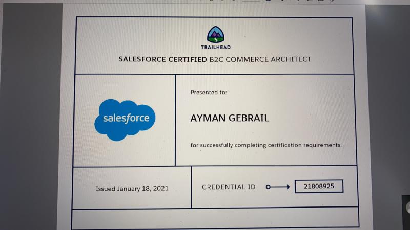 Ayman Gebrail on LinkedIn: I passed my Salesforce B2C Commerce Ayman Gebrail on LinkedIn: I passed my Salesforce B2C Commerce