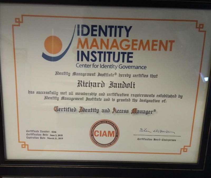 Richard Iandoli CIAM CQA on LinkedIn: Recently received my CIAM Richard Iandoli CIAM CQA on LinkedIn: Recently received my CIAM