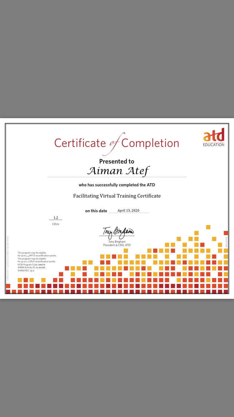 Dr Aiman Atef DBA MBA PMP P3O MBTI® Assessor I ATD Certified on Dr Aiman Atef DBA MBA PMP P3O MBTI® Assessor I ATD Certified on