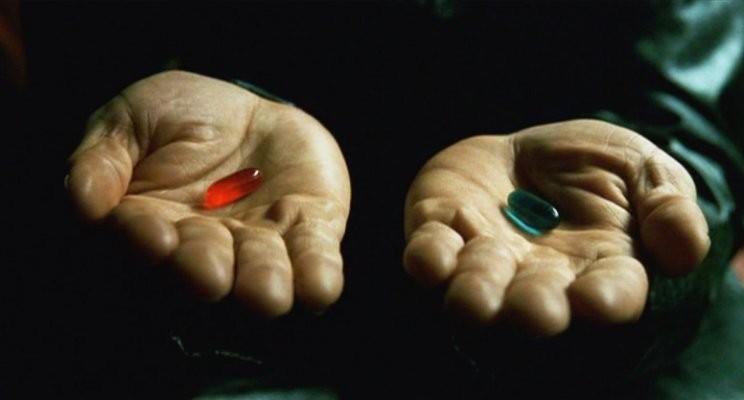 Take the Red pill to enter a world of free software, or Blue pill to stay in the of paid software