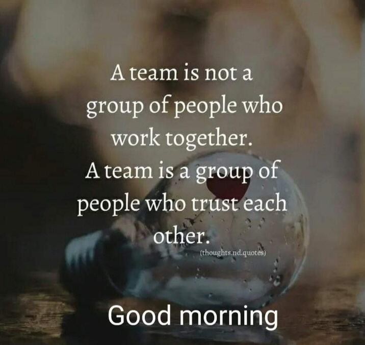 A team is group who trust each other