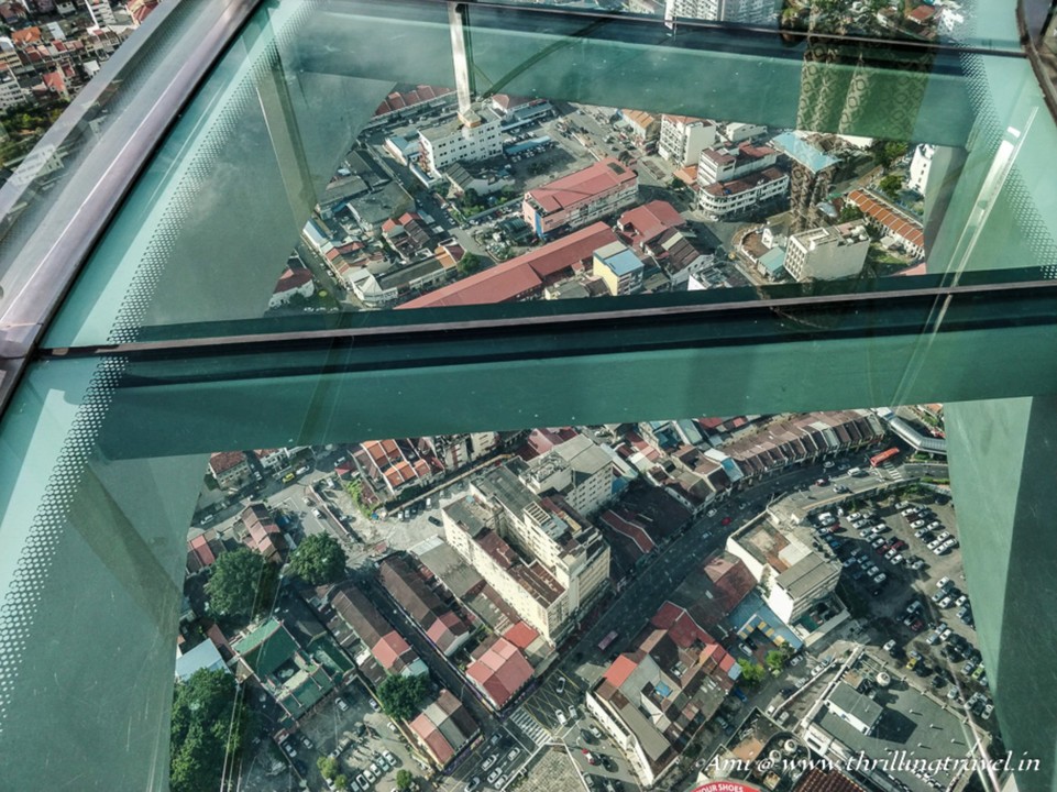 Walking on Glass on the Skywalk at Komtar Penang