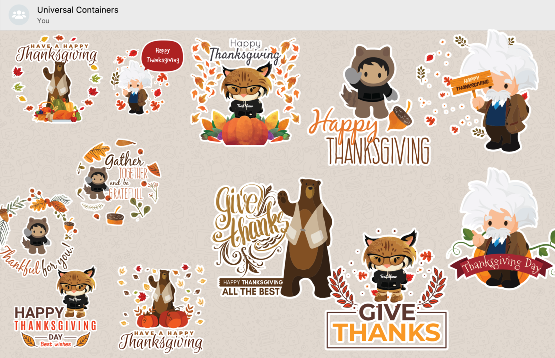 Salesforce Thanksgiving Stickers for WhatsApp & iMessage