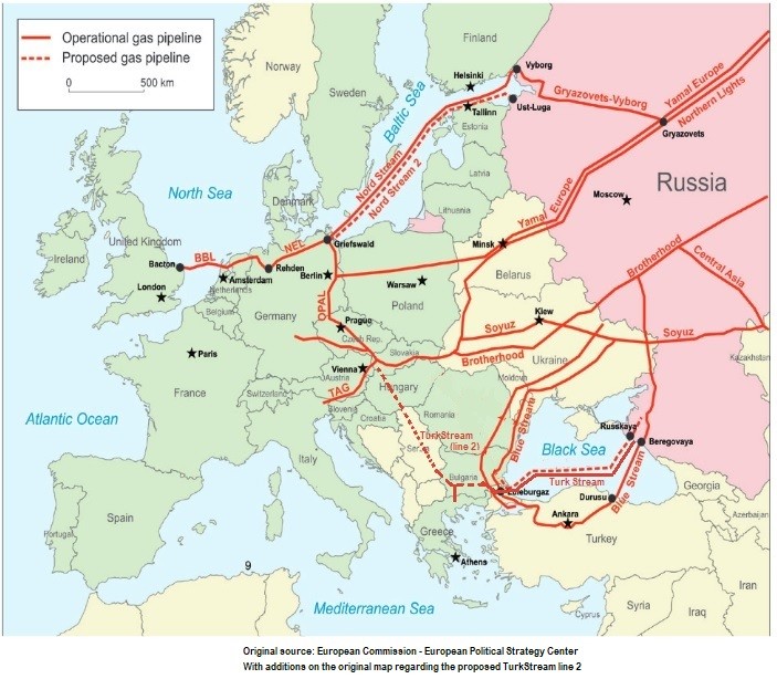 Russian energy-related buffer zones in Europe