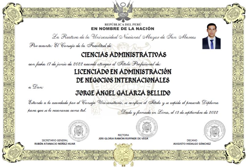 Jorge Galarza Bellido on LinkedIn: #goals #licenciatura  #sanmarcosuniversity #internationalbusiness…