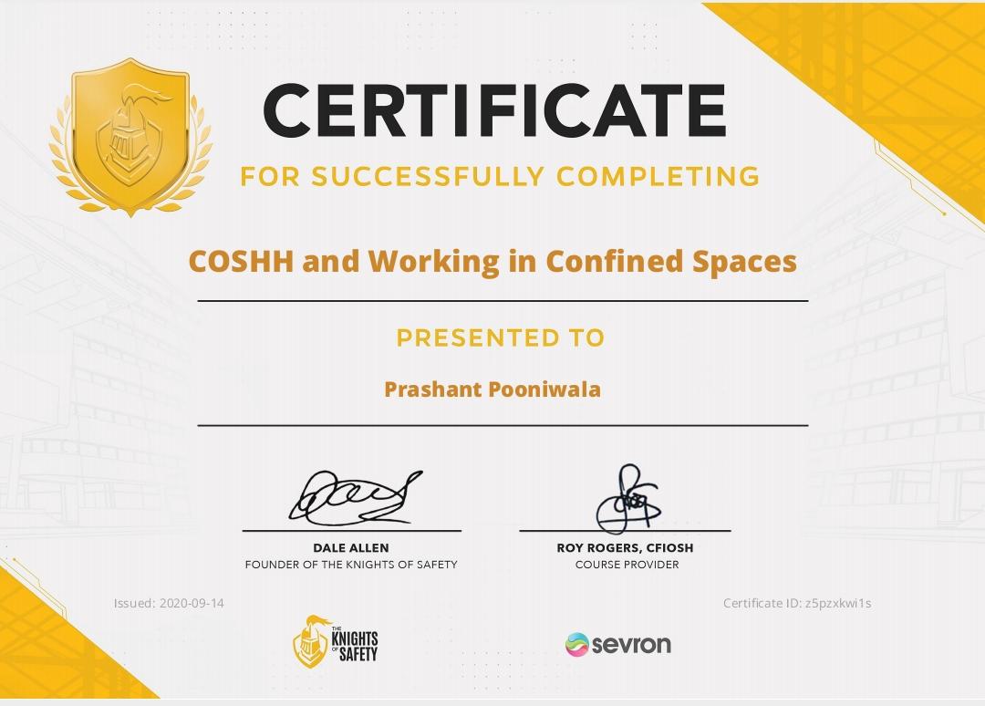 Prashant Pooniwala on LinkedIn: COSHH Working in Confined spaces Prashant Pooniwala on LinkedIn: COSHH Working in Confined spaces
