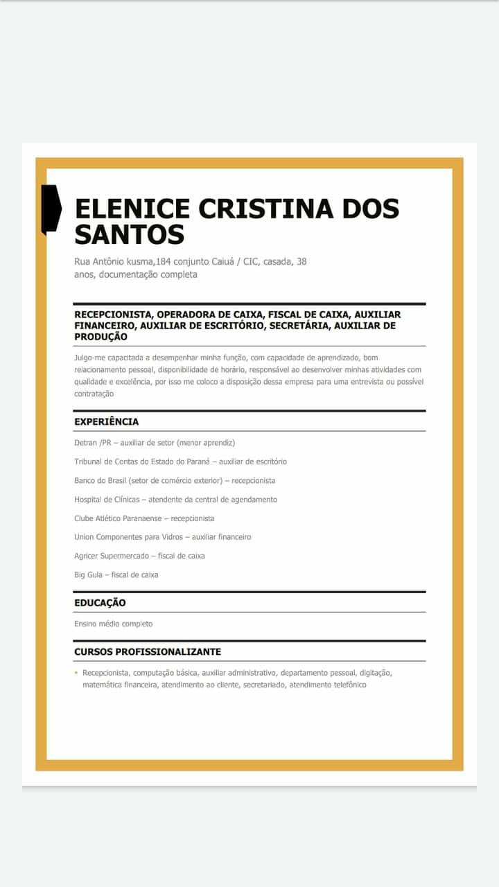 Elenice Cristina Santos - Fiscal de caixa - Agricer Supermercado