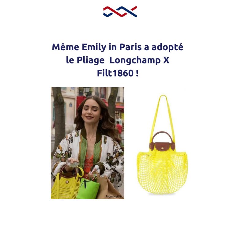 LONGCHAMP Le Pliage Filet Bag as seen on EMILY IN PARIS 