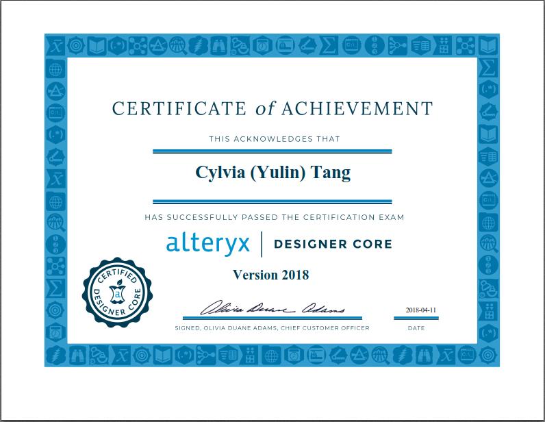 Cylvia Tang CPA on LinkedIn: #Alteryx Glad to get my Alteryx Designer Cylvia Tang CPA on LinkedIn: #Alteryx Glad to get my Alteryx Designer