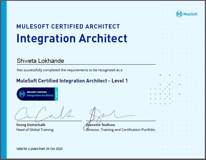 Shweta Lokhande on LinkedIn: #mulesoft #architect #integration #mcia # Shweta Lokhande on LinkedIn: #mulesoft #architect #integration #mcia #