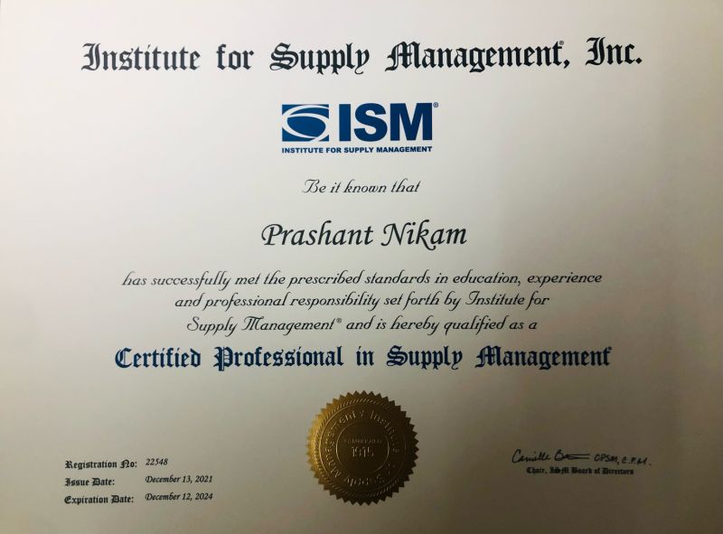 Prashant Nikam CPSM on LinkedIn: Glad to share that I have completed Prashant Nikam CPSM on LinkedIn: Glad to share that I have completed