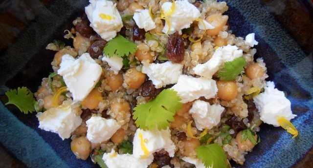 Quinoa and Chickpea Salad with Raisins