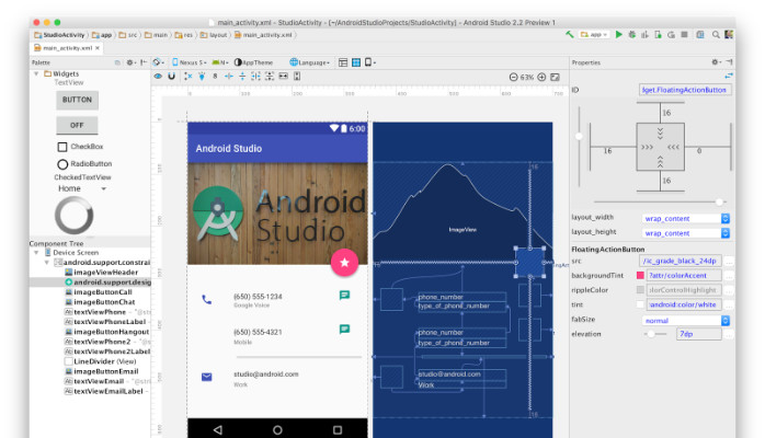 Android Studio  Preview - New UI Designer & Constraint Layout