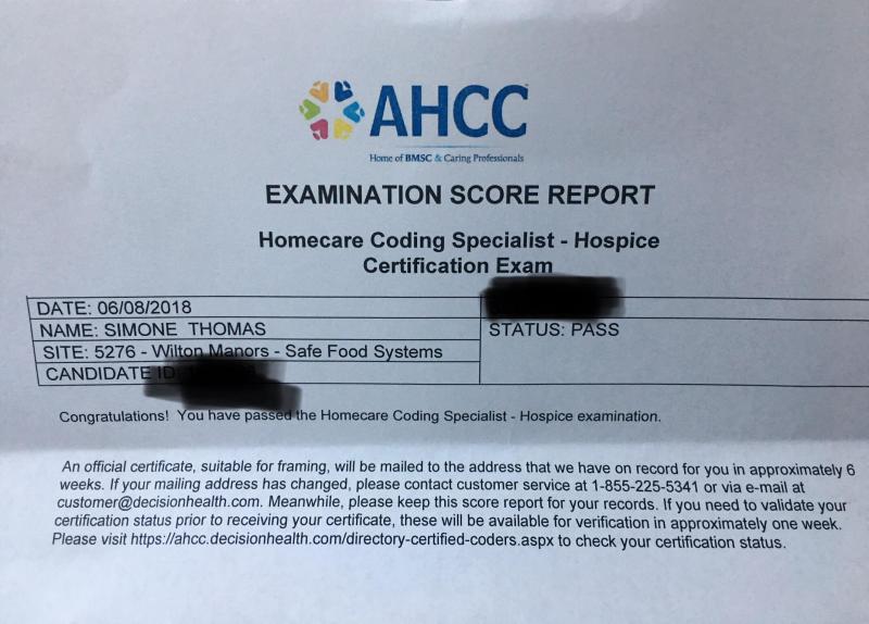 Simone Thomas MHSc MHL CCS CCS P CDIP CHTS TR HCS H CRC CPC Simone Thomas MHSc MHL CCS CCS P CDIP CHTS TR HCS H CRC CPC