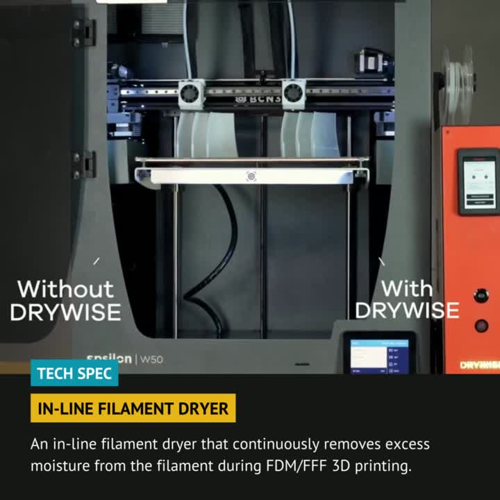 In-line filament dryer