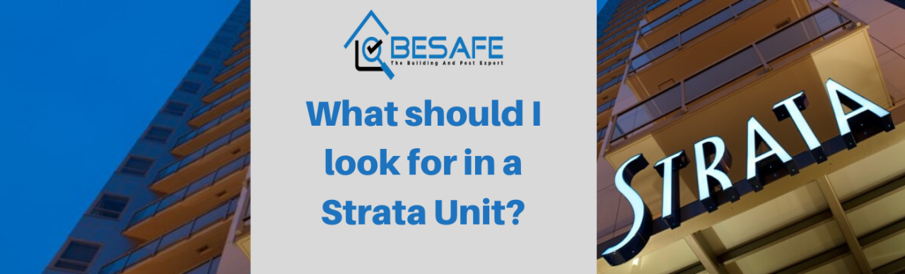 What should I look for in a Strata Unit?