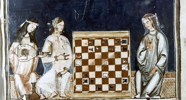 Muslim women playing chess - Libro de axedrez, dados e tablas, Book of chess,  dice and tables
