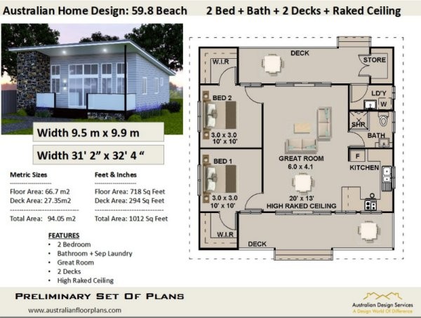 2 Bedroom Small House Plan