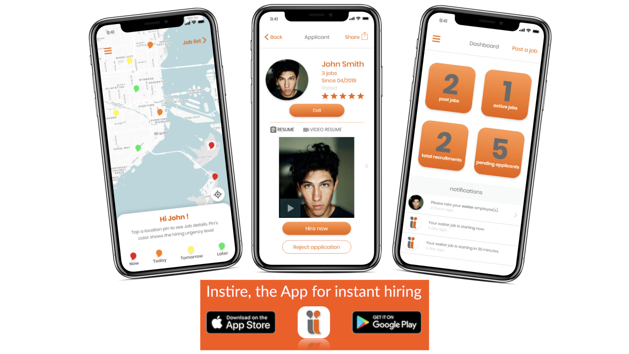 INSTIRE  The 1st App for Instant Hiring