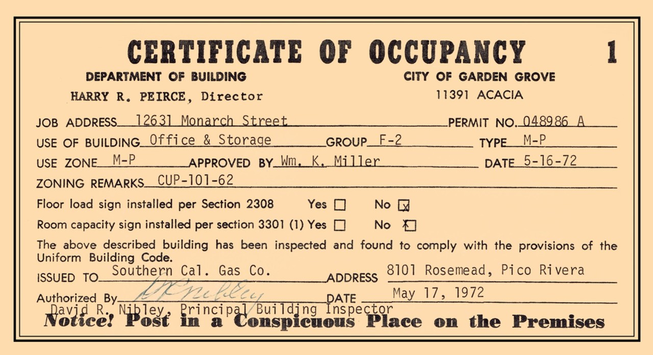 Certificate Of Occupancy Template Certificate Of Occupancy Template