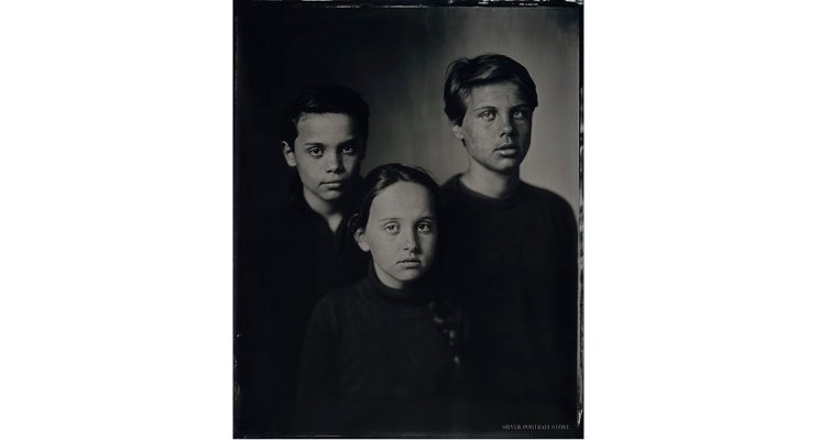 Jules, Jonathan & Valentijn on Silver Portrait Tintype.