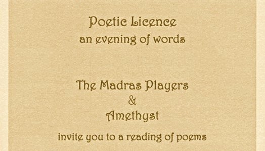 Poetry Reading By Madras Players At Amethyst Cafe in Chennai