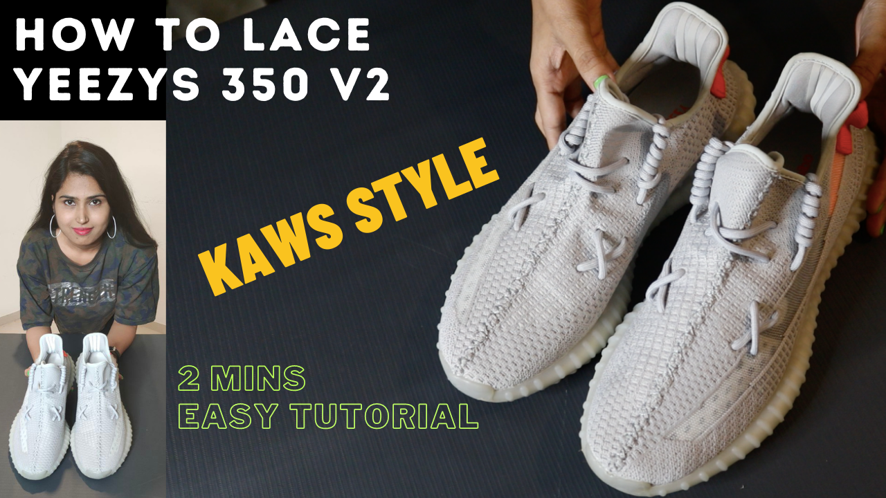 How To Lace Yeezys 350 V2 Kaws Style | Easy Tutorial