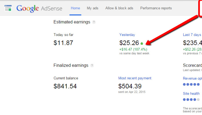  Revenue Increase (Google Adsense)