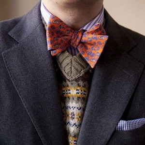 Matching of men's dress and wedding bow tie - [Handsome tie]
