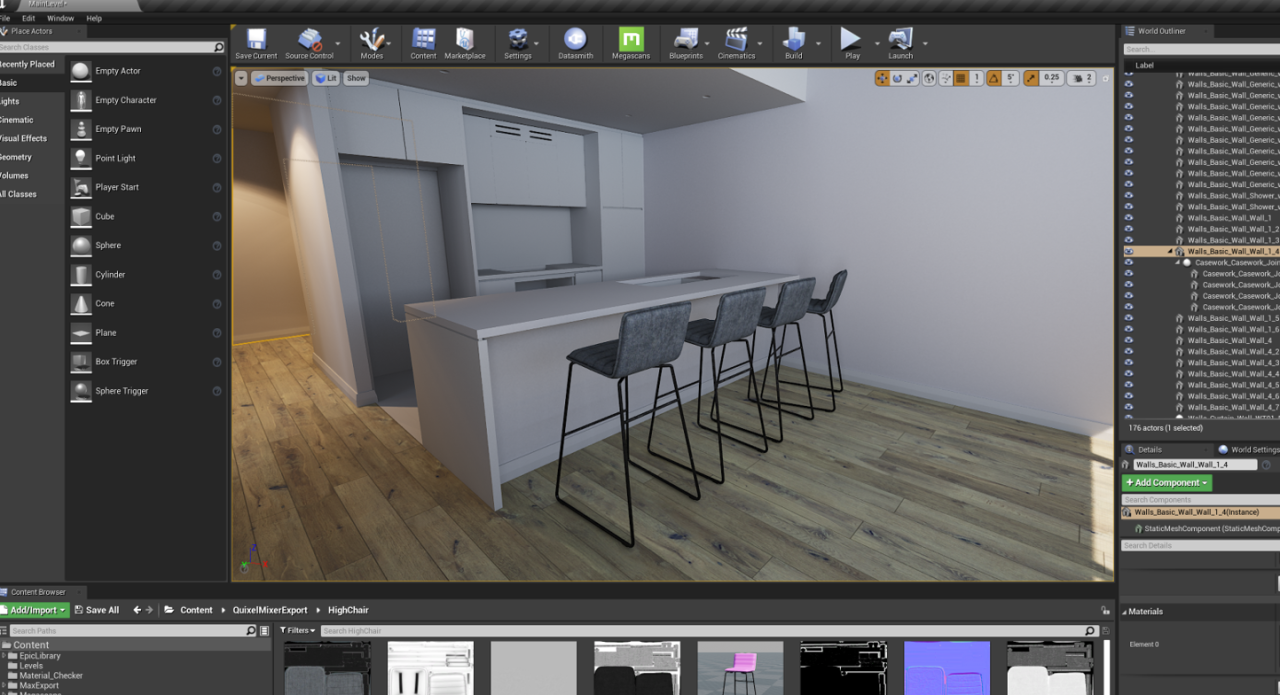 Unreal Engine 4: game ready furniture