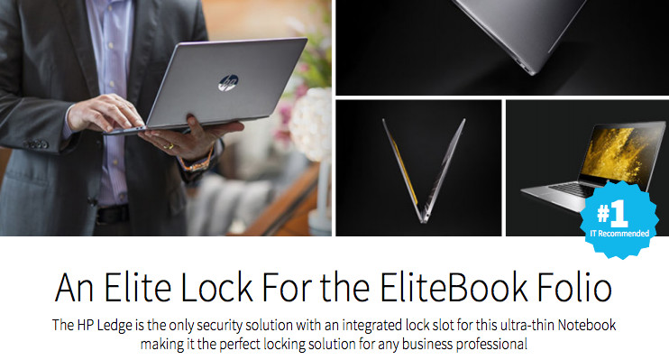 Best Security Solution for HP NoteBook is Maclocks' New 'Ledge Lock'