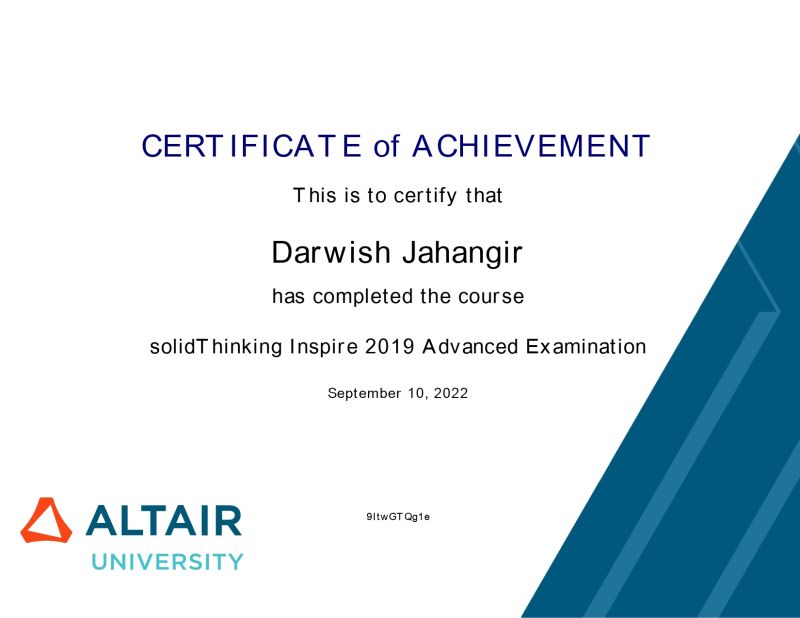 Darwish Jahangir on LinkedIn: #certification #cad #mechanical #software Darwish Jahangir on LinkedIn: #certification #cad #mechanical #software