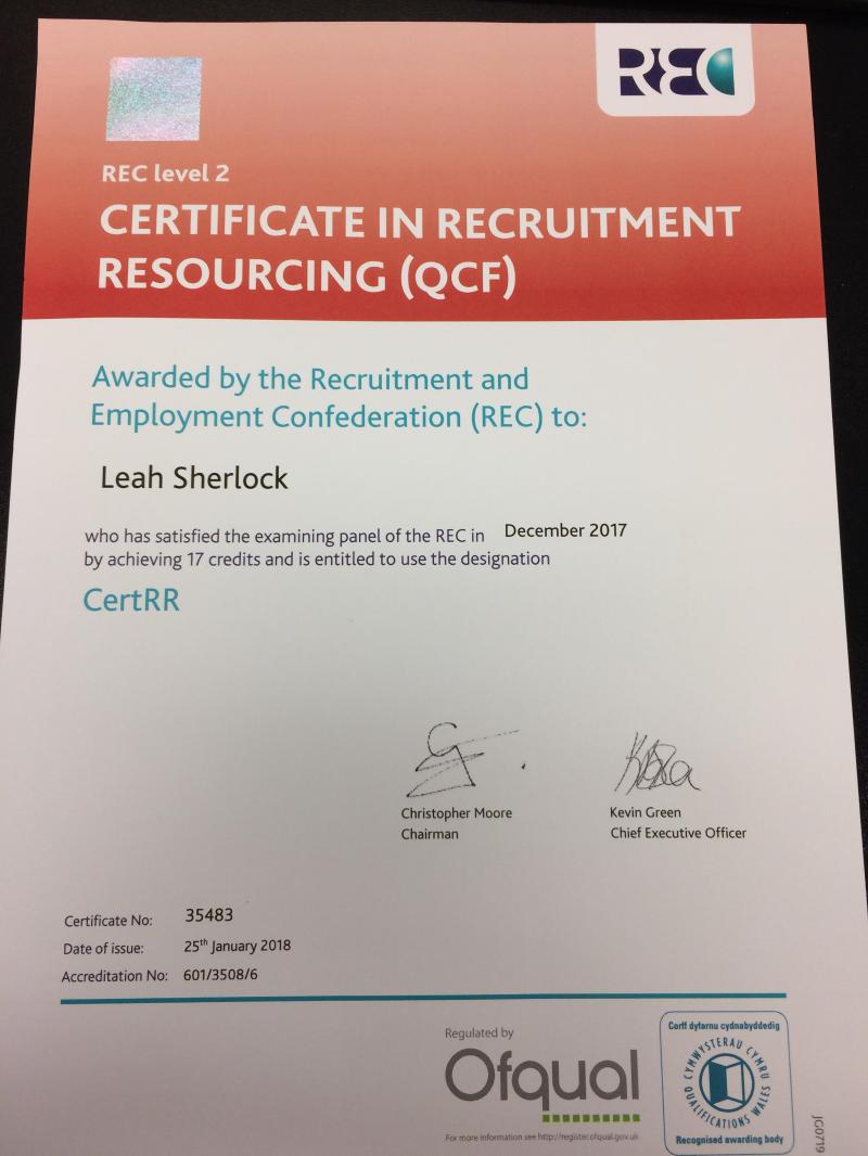 Leah Sherlock on LinkedIn: So happy to have passed and gained my REC Leah Sherlock on LinkedIn: So happy to have passed and gained my REC