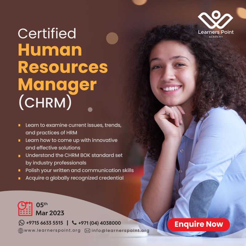 Shilpa Murkute on LinkedIn: CHRM Certification in Dubai via Learners Shilpa Murkute on LinkedIn: CHRM Certification in Dubai via Learners
