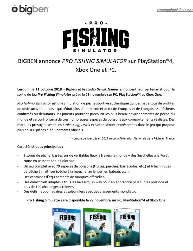 Yan Marchal on LinkedIn: It is now official: Pro Fishing Simulator, the  game on which we have been…