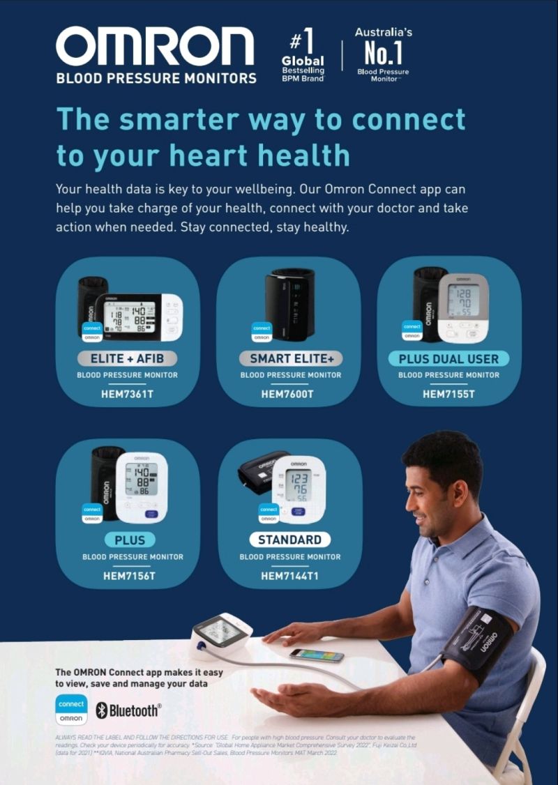 Omron Hem7155T Plus Dual User Blood Pressure Monitor 1 each